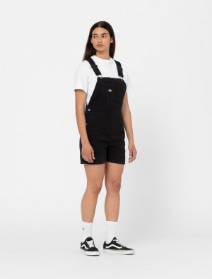 Overalls γυναικεια Dickies Duck Canvas Short Bib μαυρα | 642715134