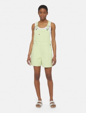 Overalls γυναικεια Dickies Duck Canvas Short Bib κίτρινα | 617005259