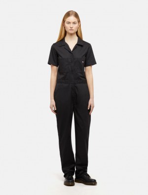 Overalls γυναικεια Dickies Flex Short Sleeve μαυρα | 29204423