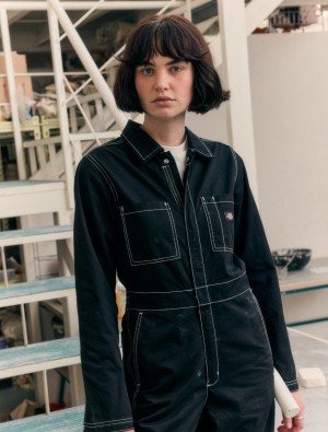 Overalls γυναικεια Dickies Sun Prairie μαυρα | 419980049