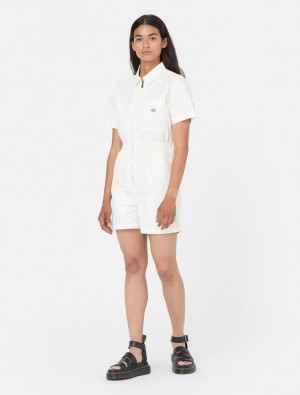 Overalls γυναικεια Dickies Vale Shortalls ασπρα | 163682449
