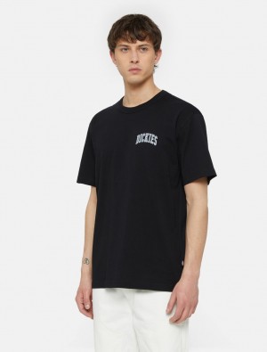 μπλουζακια ανδρικα Dickies Aitkin Chest Logo Short Sleeve μαυρα | 472262890