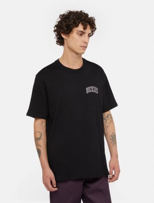 μπλουζακια ανδρικα Dickies Aitkin Chest Logo Short Sleeve μαυρα | 294589568