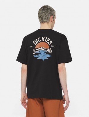 μπλουζακια ανδρικα Dickies Beach Short Sleeve μαυρα | 482374586