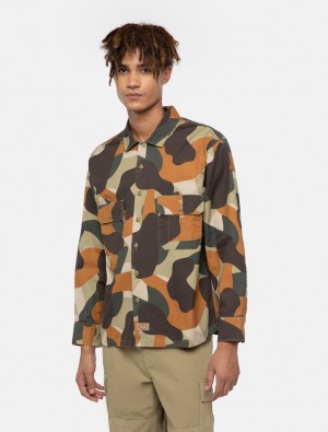 πουκαμισα ανδρικα Dickies Camo Canvas Work Camouflage | 511372475
