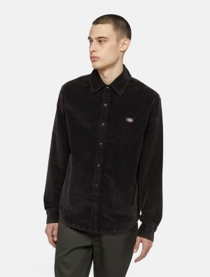 πουκαμισα ανδρικα Dickies Chase City Long Sleeve μαυρα | 697431363