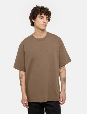 μπλουζακια ανδρικα Dickies Clancy Heavyweight καφε | 760387337