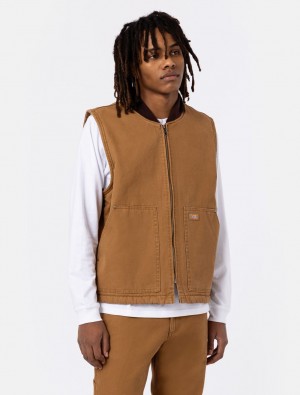 Γιλεκο ανδρικα Dickies Duck Canvas Lined καφε | 611403700