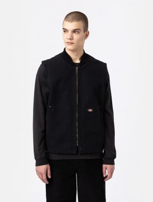 Γιλεκο ανδρικα Dickies Duck Canvas Lined μαυρα | 892311401