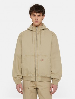 Μπουφαν ανδρικα Dickies Duck Canvas Unlined Hooded καφε | 356459667