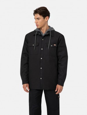 Μπουφαν ανδρικα Dickies Duck Shirt μαυρα | 241177157