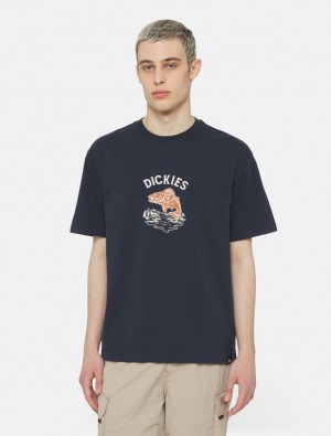 μπλουζακια ανδρικα Dickies Dumfries Short Sleeve σκουρο μπλε | 211669234