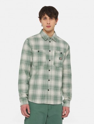πουκαμισα ανδρικα Dickies Evansville Long Sleeve πρασινο | 78367754
