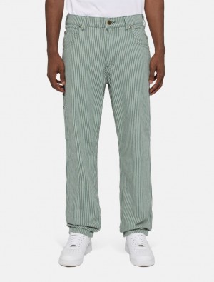 Παντελονι ανδρικα Dickies Garyville Hickory Stripe πρασινο | 916544176