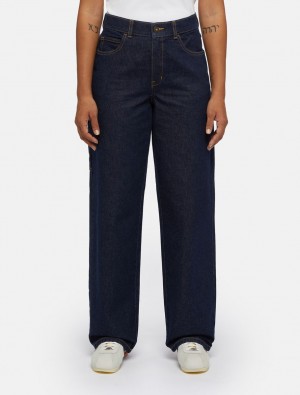 Τζιν γυναικεια Dickies Herndon Loose Fit σκουρο μπλε | 708378723