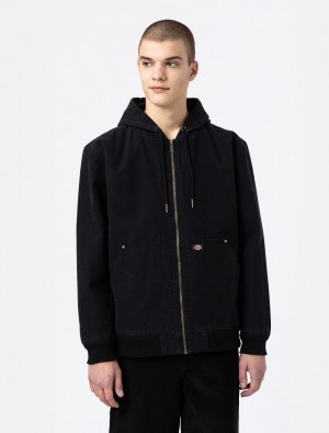 Μπουφαν ανδρικα Dickies Hooded Duck Canvas μαυρα | 947536109