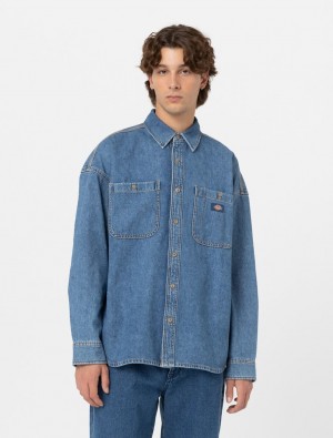 πουκαμισα ανδρικα Dickies Houston μπλε | 457408079