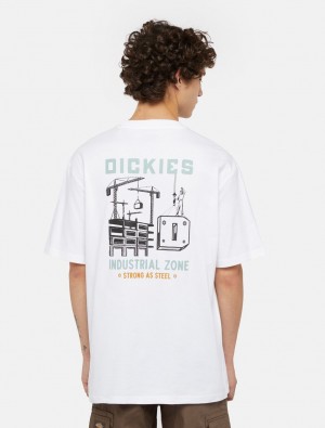 μπλουζακια ανδρικα Dickies Industrial Zone ασπρα | 416028260