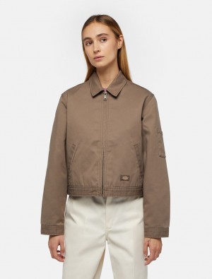 Μπουφαν γυναικεια Dickies Lined Eisenhower Cropped καφε | 441159982