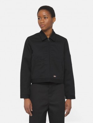 Μπουφαν γυναικεια Dickies Lined Eisenhower Cropped μαυρα | 974029924
