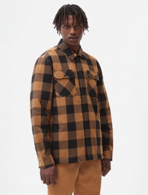 πουκαμισα ανδρικα Dickies Lined Sacramento καφε | 491608751