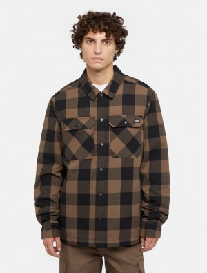 πουκαμισα ανδρικα Dickies Lined Sacramento καφε | 554723055