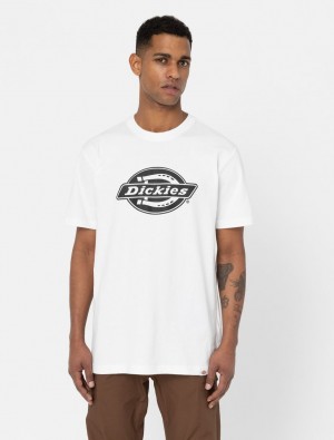 μπλουζακια ανδρικα Dickies Logo Heavyweight Short Sleeve ασπρα | 212236995