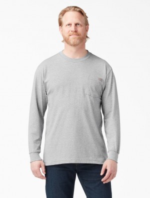 μπλουζακια ανδρικα Dickies Long Sleeve Pocket γκρι | 118288405