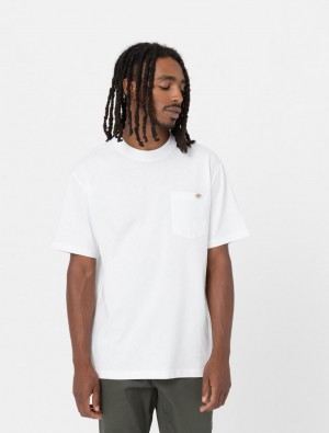 μπλουζακια ανδρικα Dickies Luray Short Sleeve Pocket ασπρα | 641754458