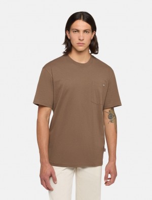 μπλουζακια ανδρικα Dickies Luray Short Sleeve Pocket καφε | 663892446