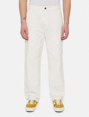 Τζιν ανδρικα Dickies Madison Double Knee ασπρα | 775282212