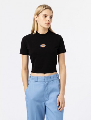 μπλουζακια γυναικεια Dickies Maple Valley Short Sleeve μαυρα | 829821566