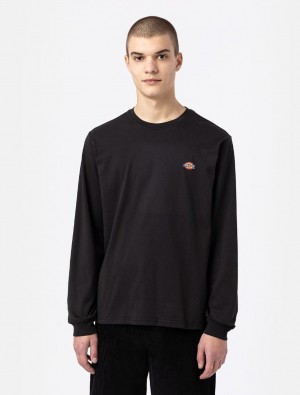 μπλουζακια ανδρικα Dickies Mapleton Long Sleeve μαυρα | 597145800