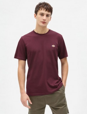 μπλουζακια ανδρικα Dickies Mapleton Short Sleeve μπορντο | 973786141