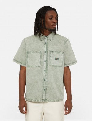 πουκαμισα ανδρικα Dickies Newington Short Sleeve πρασινο | 81738793