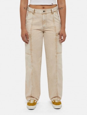 Παντελονι γυναικεια Dickies Newington Μπεζ | 390510501