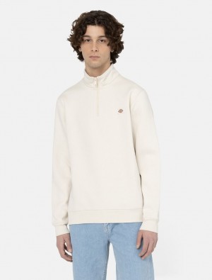 Φούτερ ανδρικα Dickies Oakport Quarter Zip ασπρα | 100296477