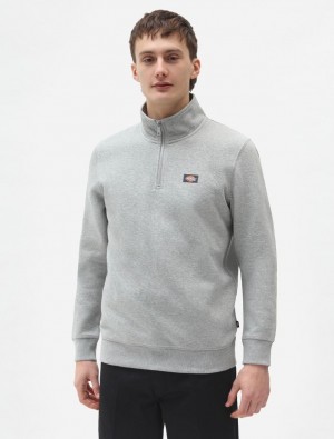 Φούτερ ανδρικα Dickies Oakport Quarter Zip γκρι | 307238378