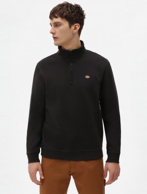 Φούτερ ανδρικα Dickies Oakport Quarter Zip μαυρα | 726539576