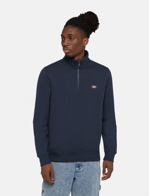 Φούτερ ανδρικα Dickies Oakport Quarter Zip σκουρο μπλε | 33429724