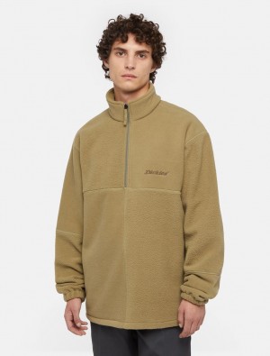 Φούτερ ανδρικα Dickies Pinesdale 1/4 Zip Fleece Ελιά | 274218796