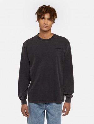 μπλουζακια ανδρικα Dickies Plentywood Long-Sleeve μαυρα | 907101853