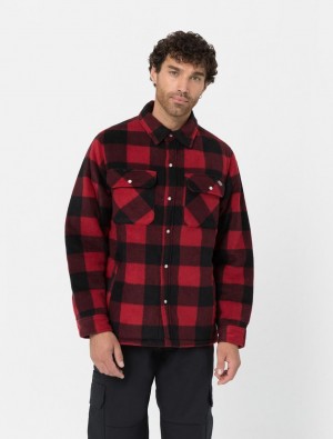 πουκαμισα ανδρικα Dickies Portland κοκκινα | 900187516