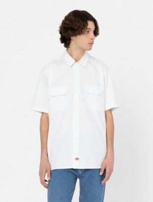 πουκαμισα ανδρικα Dickies Short Sleeve Work ασπρα | 108070779