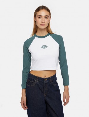 μπλουζακια γυναικεια Dickies Sodaville Long Sleeve πρασινο | 485526288