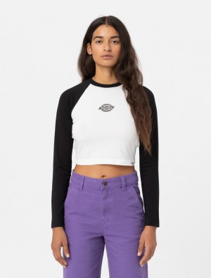 μπλουζακια γυναικεια Dickies Sodaville Long Sleeve μαυρα | 863251815