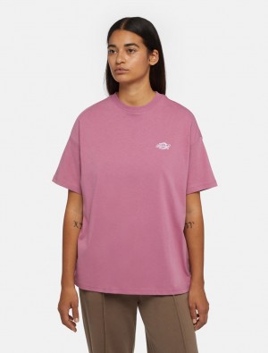 μπλουζακια γυναικεια Dickies Summerdale Short Sleeve ροζ | 273867634