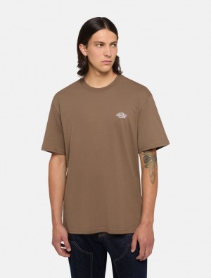 μπλουζακια ανδρικα Dickies Summerdale Short Sleeve καφε | 732593040