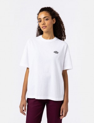 μπλουζακια γυναικεια Dickies Summerdale Short Sleeve ασπρα | 781180821