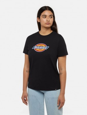 μπλουζακια γυναικεια Dickies Tricolour Logo μαυρα | 309440114